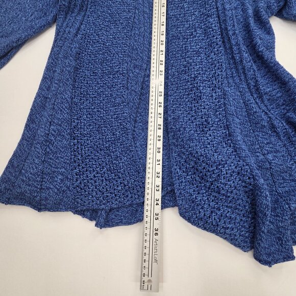 Notations Women's  Knit Cardigan Sweater Open Front Duster Length Blue Size 3X - Picture 3 of 8